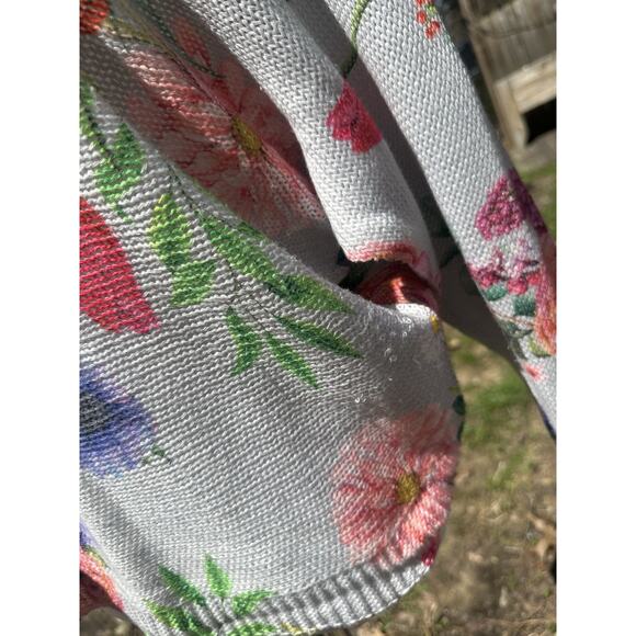 Luisa Ricci Made in Italy Womens Floral Dolman Sleeve Knit Boxy Sweater Pullover - Picture 4 of 7